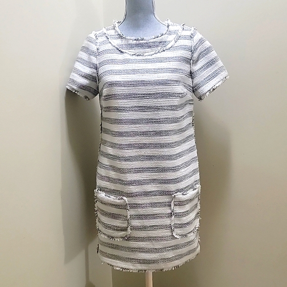 MICHAEL KORS DRESS METALLIC AND STRIPES SIZE 8 IN VERY GOOD CONDITION - Picture 4 of 10